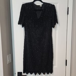 Elegant Black Beaded Dress